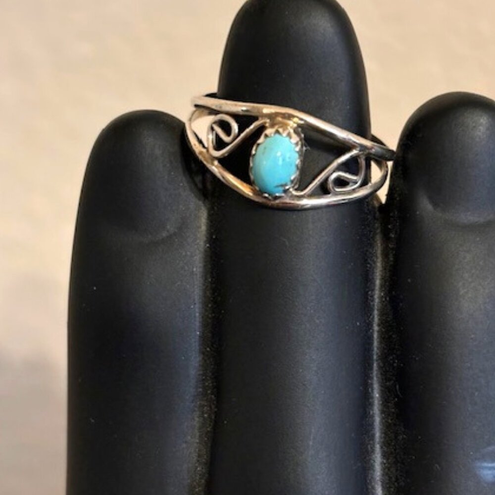 NWT Sterling Silver & Turquoise Filigree Ring, Size: 9/9.5